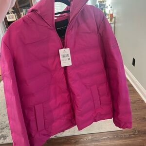 Kate Spade women’s lightweight down jacket in magenta, size large